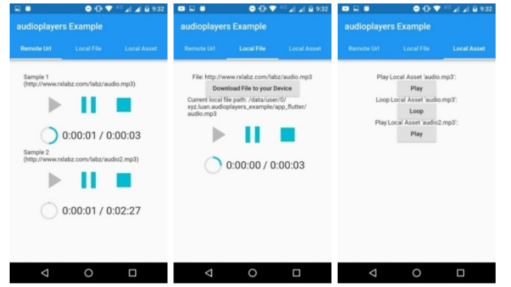 Flutter Audio Player Plugin Example Flutter4u